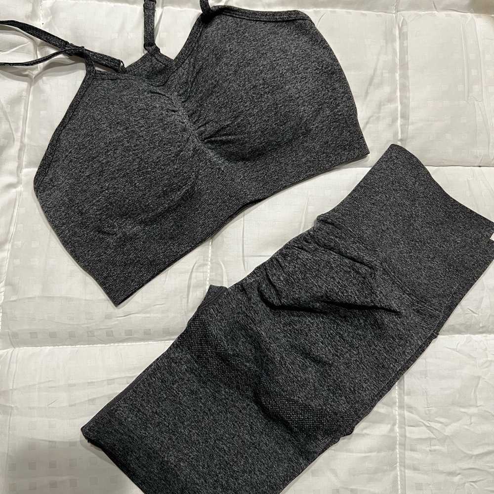 Space gray biker short set